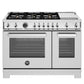 Bertazzoni PRO486BTFGMXT 48 Inch All-Gas Range 6 Brass Burners And Griddle Stainless Steel