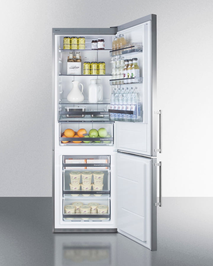 Summit FFBF249SSBI 24" Wide Built-In Bottom Freezer Refrigerator