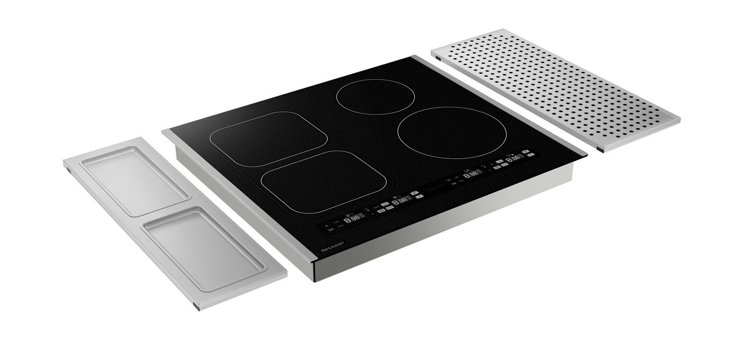 Sharp SCH2443GB Sharp 24 In. Induction Cooktop With Side Accessories