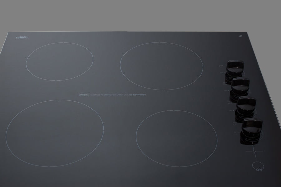 Summit CR4B242BL 24" Wide 230V 4-Burner Radiant Cooktop