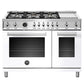 Bertazzoni PROF486GDFSBIT 48 Inch Dual Fuel Range, 6 Brass Burners And Griddle , Electric Self Clean Oven Bianco