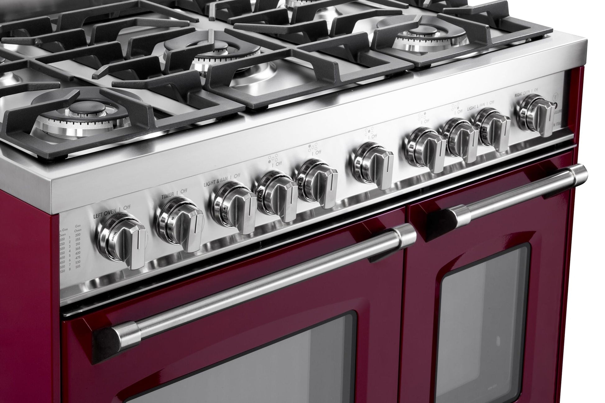 Verona VPFSGG365DBU Burgundy 36" Gas Double Oven Range - Prestige Series