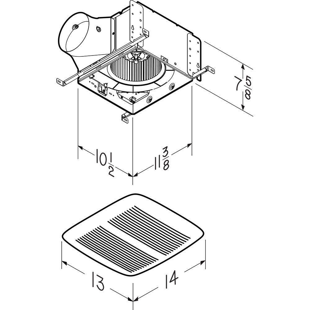 Broan QTXEN150 Broan-Nutone® Steel Roof Cap For 6-Inch Round Duct With Backdraft Damper And Bird Screen, Black