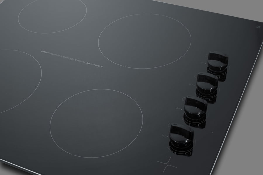 Summit CR4B242BL 24" Wide 230V 4-Burner Radiant Cooktop
