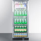 Summit SCR1156 Commercial Beverage Merchandiser Designed For The Display And Refrigeration Of Beverages And Sealed Food, With 11 Cu.Ft. Capacity, Ss Interior, Self-Closing Door, And A Digital Thermostat