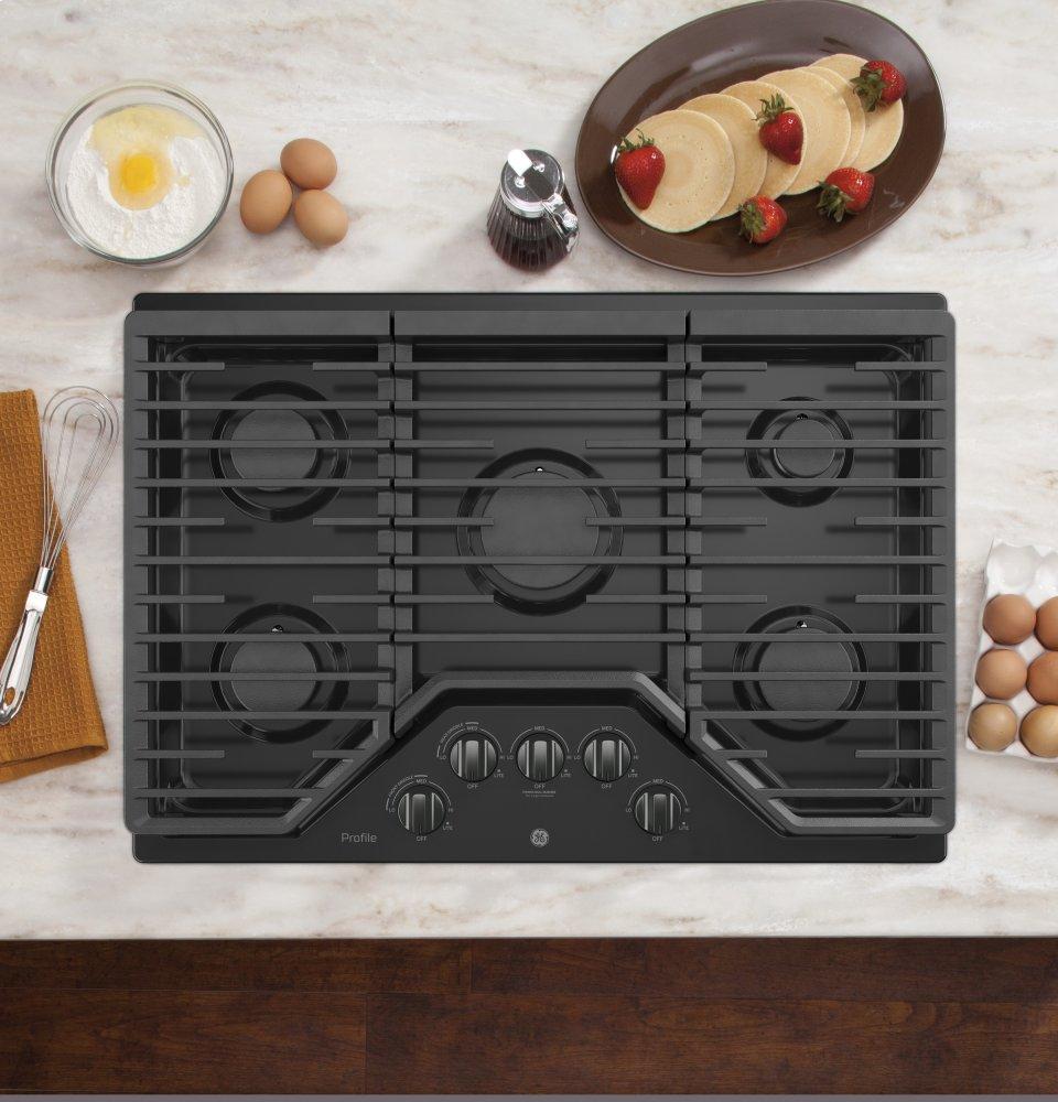Ge Appliances PGP7030BMTS Ge Profile&#8482; 30" Built-In Gas Cooktop With 5 Burners And Optional Extra-Large Cast Iron Griddle