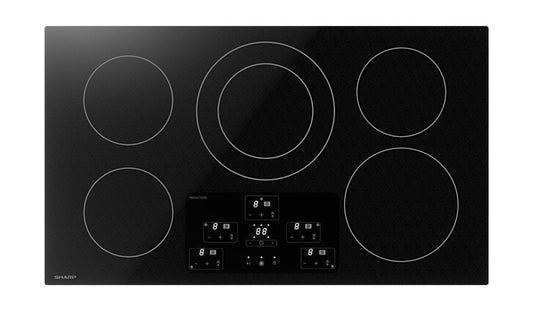 Sharp SDH3652DB 36 In. Width Induction Cooktop, European Black Mirror Finish Made With Premium Schott® Glass