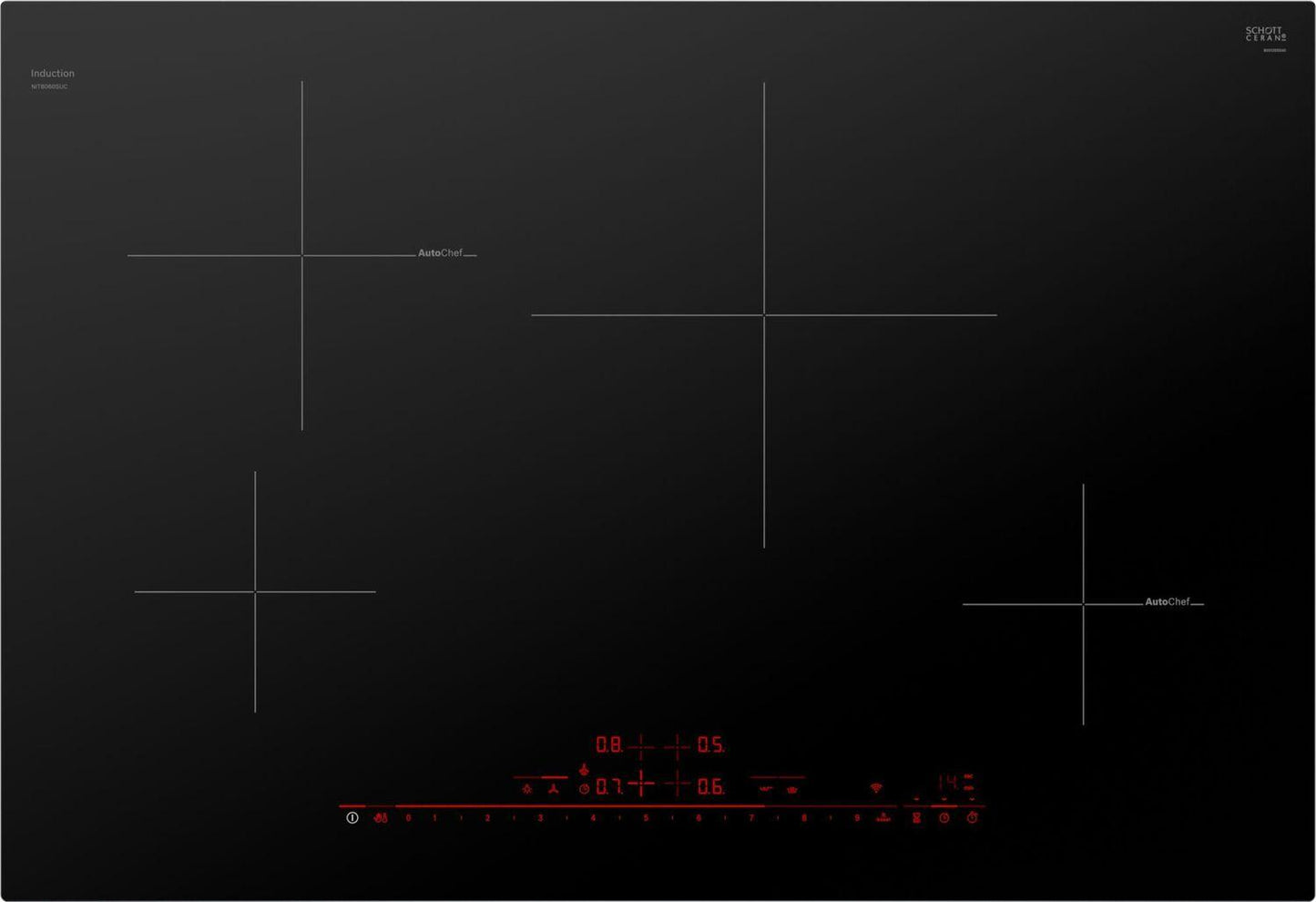 Bosch NIT8060UC 800 Series Induction Cooktop 30'' Black, Surface Mount Without Frame Nit8060Uc