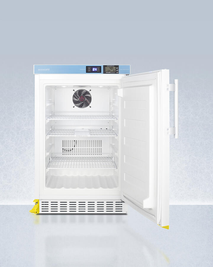 Summit ACR45LCALSTO Pharmacy Series Ada Compliant 20" Wide Built-In Undercounter All-Refrigerator For Vaccine Storage, Frost-Free With A Step-To-Open Door Pedal, Internal Fan, External Digital Controls And Nist Calibrated Thermometer, And Lock