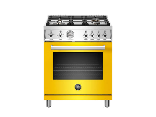 Bertazzoni PROF304GASGIT 30 Inch All Gas Range, 4 Brass Burner Giallo