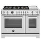 Bertazzoni PRO486BTFEPXT 48 Inch Dual Fuel Range, 6 Brass Burners And Griddle, Electric Self-Clean Oven Stainless Steel