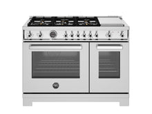 Bertazzoni PRO486BTFEPXT 48 Inch Dual Fuel Range, 6 Brass Burners And Griddle, Electric Self-Clean Oven Stainless Steel