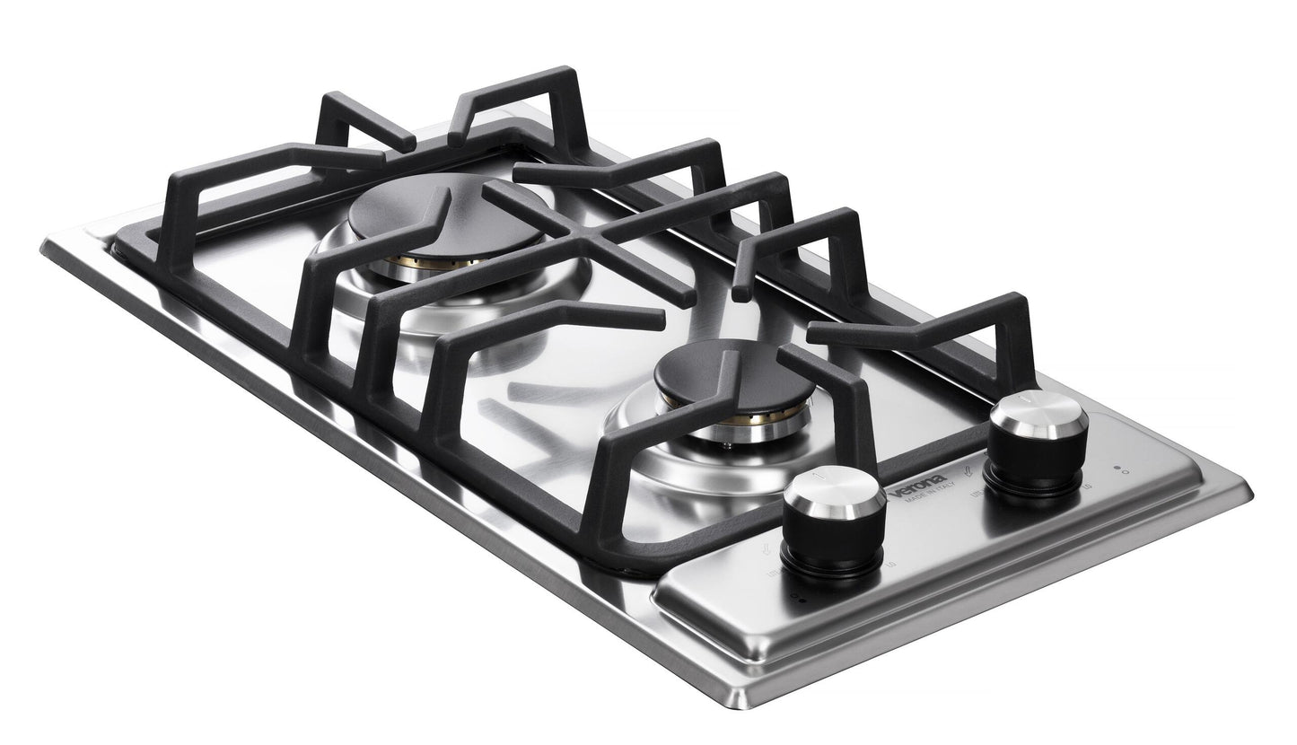 Verona VDGCT212FSS Verona 12" Designer Gas Cooktop - Brass Burners - Ss