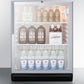Summit SCR600BGLBIHVADA Commercially Listed Ada Compliant Built-In Undercounter Beverage Center With Black Cabinet, Glass Door, Stainless Steel Handle, And Lock