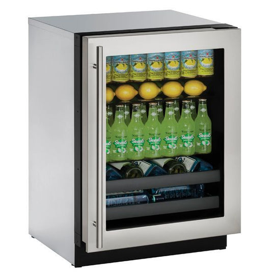 U-Line U3024BEVS15B 3024Bev 24" Beverage Center With Stainless Frame Finish And Left-Hand Hinge Door Swing (115 V/60 Hz Volts /60 Hz Hz)