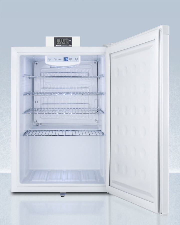Summit FF31L7NZ Compact Commercially Approved Nutrition Center Series All-Refrigerator In White With Front Lock And Digital Temperature Display