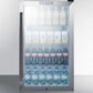 Summit SCR486LBI Commercial Built-In Capable Beverage Merchandiser With Glass Door, Black Cabinet, Front Lock, And Digital Thermostat