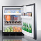 Summit CT663BBISSHH Built-In Undercounter Refrigerator-Freezer For Residential Use, Cycle Defrost With A Stainless Steel Wrapped Door, Horizontal Handle, And Black Cabinet
