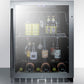 Summit SCR2466 Built-In Undercounter Beverage Refrigerator With Seamless Trimmed Glass Door, Digital Controls, Lock, And Black Cabinet