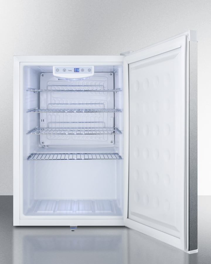 Summit FF31L7BISS Commercial Style Built-In Capable Compact All-Refrigerator In White With Digital Thermostat