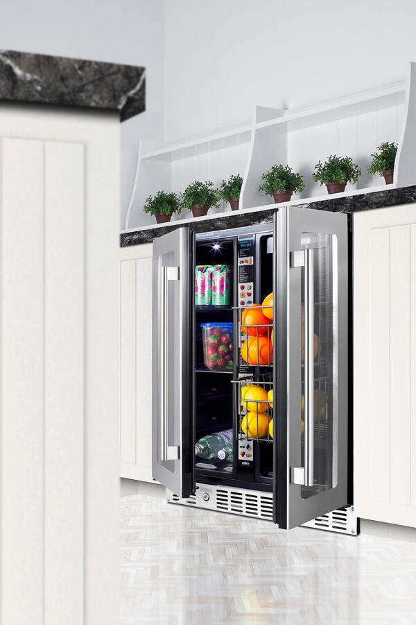 Summit ALFD24WBVPANTRY 24" Built-In Dual-Zone Produce Refrigerator, Ada Compliant