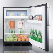 Summit AL652BBIFR Built-In Undercounter Ada Compliant Refrigerator-Freezer For General Purpose Use, W/Dual Evaporator Cooling, Ss Frame For Slide-In Panels, And Black Cabinet