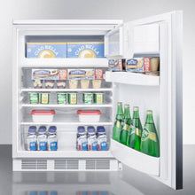 Summit CT66LBISSHH Built-In Undercounter Refrigerator-Freezer For General Purpose Use, With Dual Evaporator Cooling, Ss Door, Lock, Horizontal Handle And White Cabinet