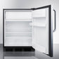Summit AL652BBISSTB Built-In Undercounter Ada Compliant Refrigerator-Freezer For General Purpose Use, W/Dual Evaporator Cooling, Cycle Defrost, Ss Door, Tb Handle, Black Cabinet