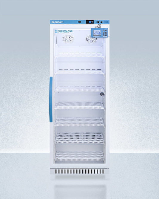 Summit ARG12PVDL2B Performance Series Pharma-Vac 12 Cu.Ft. Upright Glass Door All-Refrigerator For Vaccine Storage With Factory-Installed Data Logger, With Antimicrobial Silver-Ion Handle And Hospital Grade Cord With 'Green Dot' Plug