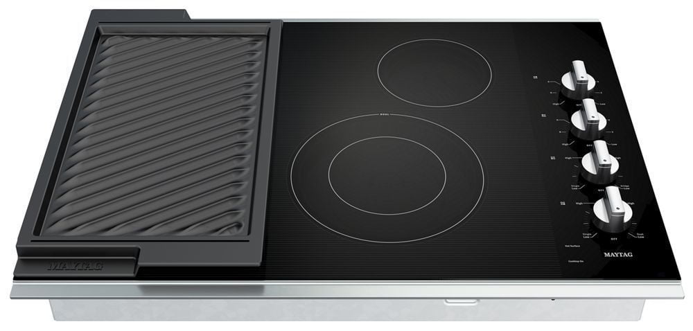 Maytag MEC8830HS 30-Inch Electric Cooktop With Reversible Grill And Griddle
