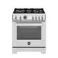 Bertazzoni PRO304BFEPXT 30 Inch Dual Fuel Range, 4 Brass Burners, Electric Self-Clean Oven Stainless Steel