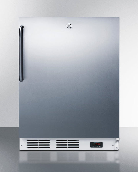 Summit VT65MLBISSTBADA Ada Compliant Built-In Medical All-Freezer Capable Of -25 C Operation, With Lock, Stainless Steel Door, Towel Bar Handle, And White Cabinet