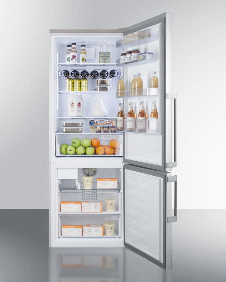 Summit FFBF287SSIM 28" Wide Bottom Freezer Refrigerator With Icemaker