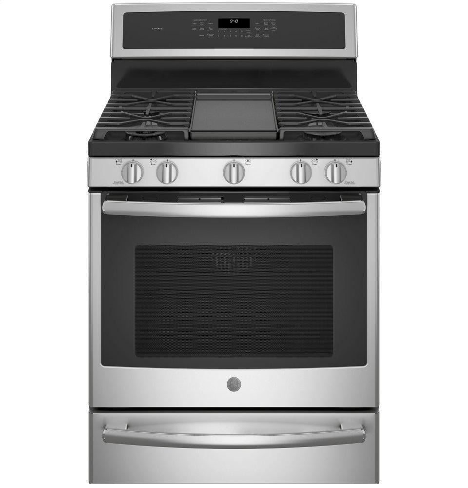 Ge Appliances P2B940SEJSS Ge Profile™ 30" Smart Dual-Fuel Free-Standing Convection Range With Warming Drawer