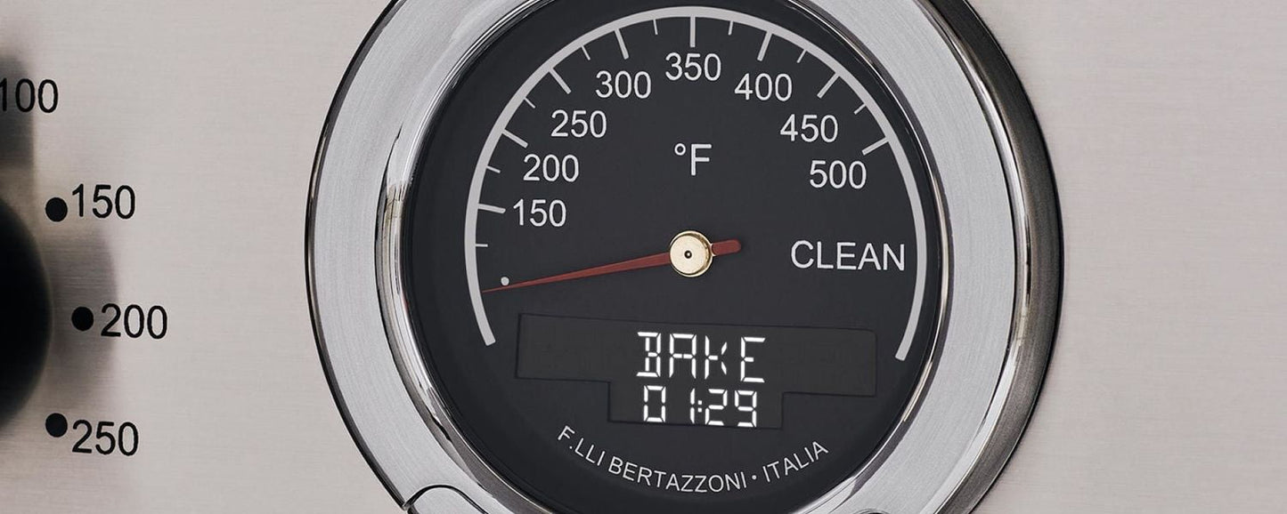 Bertazzoni HERT366DFSNET 36 Inch Dual Fuel Range, 6 Brass Burner, Electric Self-Clean Black