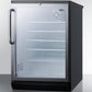 Summit SCR600BGLTB Commercially Listed 5.5 Cu.Ft. Counter Height Beverage Center In A 24