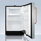 Summit ADA302BRFZSSTBC Built-In Undercounter, Ada Compliant Refrigerator-Freezer Designed For General Purpose Storage, With A Stainless Steel Door, Pure Copper Towel Bar Handle, Manual Defrost Operation, And Front Lock