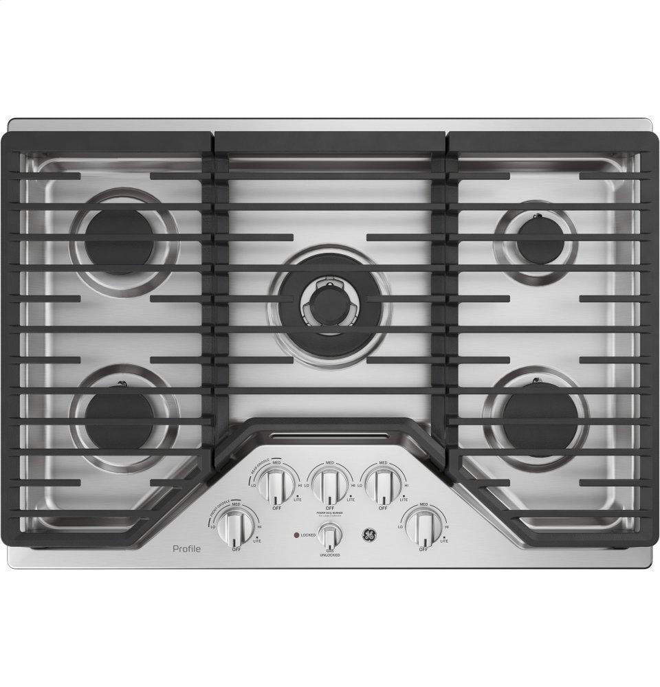 Ge Appliances PGP9030SLSS Ge Profile™ 30" Built-In Tri-Ring Gas Cooktop With 5 Burners And Included Extra-Large Integrated Griddle