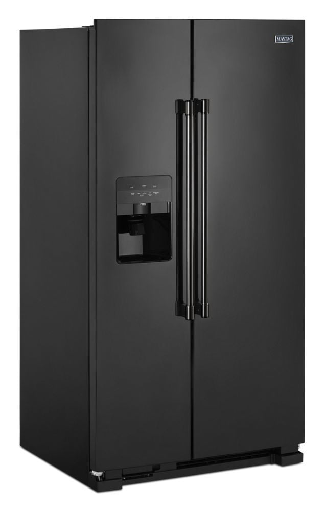 Maytag MSS25C4MGB 36-Inch Wide Side-By-Side Refrigerator With Exterior Ice And Water Dispenser - 25 Cu. Ft.