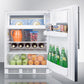 Summit CT661WBISSHV Built-In Undercounter Refrigerator-Freezer For Residential Use, Cycle Defrost W/Deluxe Interior, Stainless Steel Wrapped Door, Thin Handle, And White Cabinet