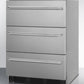 Summit SP6DSSTBOS7ADA Three-Drawer Commercial Outdoor All-Refrigerator In Ada Compliant Height, Fully Stainless Steel With Automatic Defrost And Towel Bar Handles