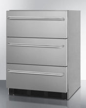 Summit SP6DSSTBOS7ADA Three-Drawer Commercial Outdoor All-Refrigerator In Ada Compliant Height, Fully Stainless Steel With Automatic Defrost And Towel Bar Handles