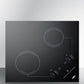 Summit CR2B223G 2-Burner 230V Electric Cooktop Designed For Portrait Or Landscape Installation, With Smooth Black Ceramic Glass Surface