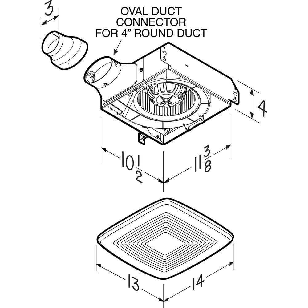 Broan LP80 Broan-Nutone® Wall Vent Kit, 3" Or 4" Round Duct