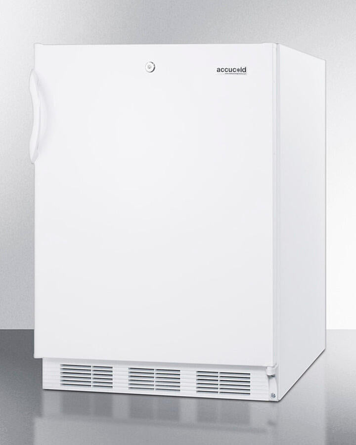 Summit FF6LW7ADA Ada Compliant Commercial All-Refrigerator For Freestanding General Purpose Use, With Lock, Automatic Defrost Operation And White Exterior