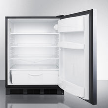 Summit FF6BBISSHH Built-In Undercounter All-Refrigerator For General Purpose Use W/Automatic Defrost, Stainless Steel Wrapped Door, Horizontal Handle, And Black Cabinet