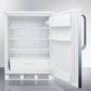 Summit FF6LBI7SSTB Commercially Listed Built-In Undercounter All-Refrigerator For General Purpose Use, Auto Defrost W/Lock, Ss Wrapped Door, Towel Bar Handle, And White Cabinet