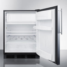 Summit CT663BBIFR Built-In Undercounter Refrigerator-Freezer For Residential Use, Cycle Defrost With A Deluxe Interior, Ss Door Frame For Slide-In Panels, And Black Cabinet