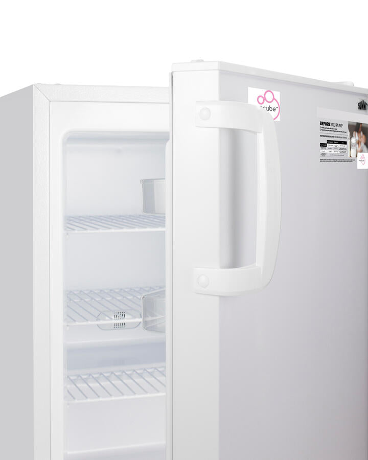 Summit ALFZ36MC Built-In Undercounter Momcube Residential All-Freezer In White With Door Storage And Manual Defrost Operation, Ada Compliant