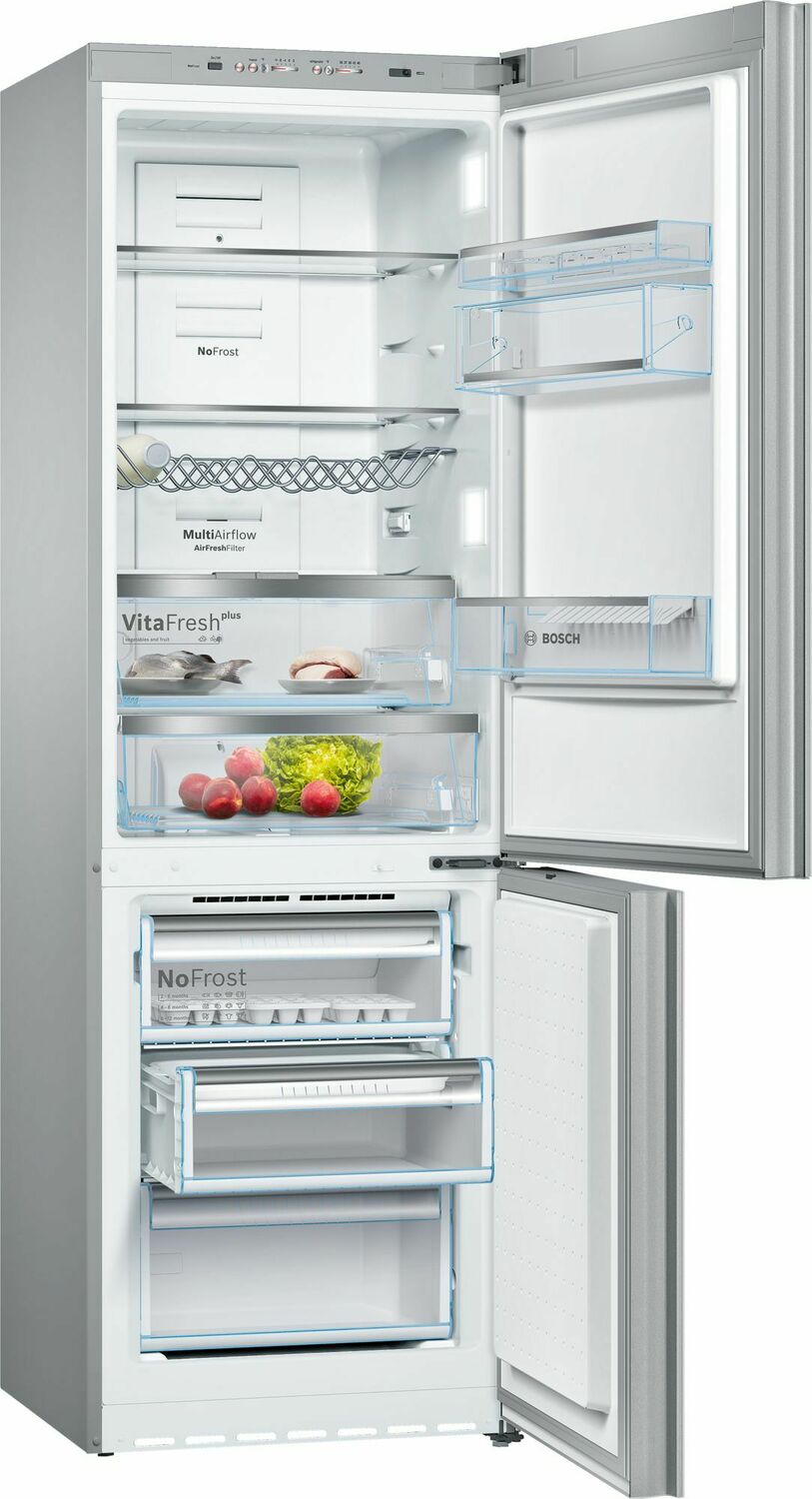 Bosch B10CB81NVW 800 Series Free-Standing Fridge-Freezer With Freezer At Bottom, Glass Door 23.5'' White B10Cb81Nvw